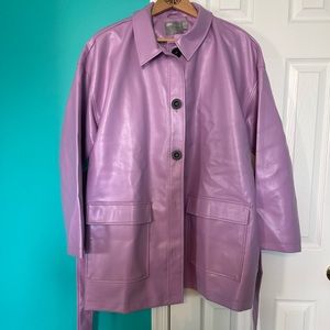 ASOS Lavender Faux Leather Trench coat Women’s Size US 14